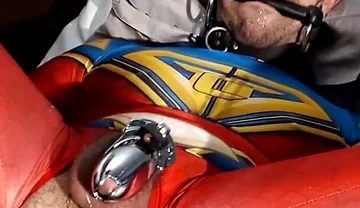 October 2021 Ricky Cage Live Show -- Cock-locked Superhero Takes Dicks in Ass and Mouth!