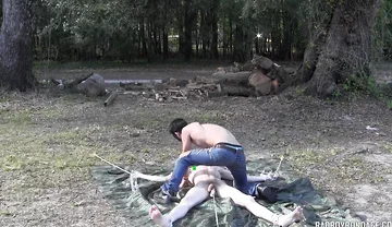 Damien Gets Zapped on the Tarp