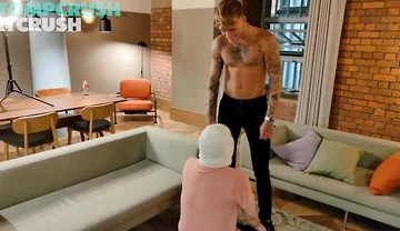 Tattoo teen spitting master