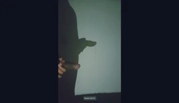 Shadow art in the dark night: the reflection of my private desire of jerking off on the wall.