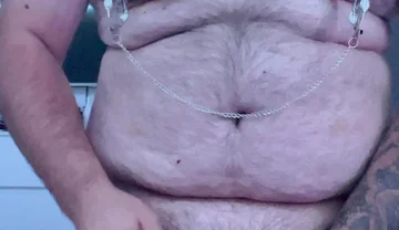 Cock and Ball Bondage with Nipple Clamps and Butt Plug