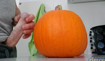 Another Halloween Orgasm. Throbbing and Thick on Pumpkin.