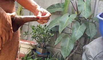 Solo handjob while i tan outside