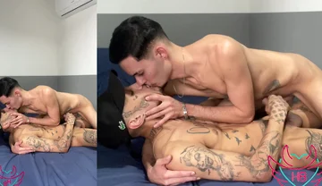 Tattooed Skinny Guys Without a Condom