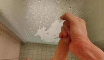 Piss and Cum on the Glass of My Shower