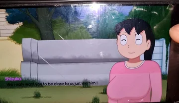 Nobita Rubbed Her Stepmother's Breasts, All the Water From Her While Bathing.