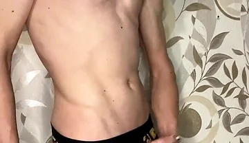 Handjob in Girls' Panties and Dirty Talk